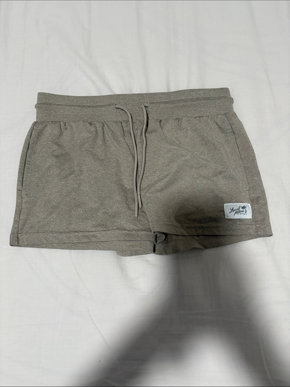 Women's Taupe Athletic Drawstring Shorts
